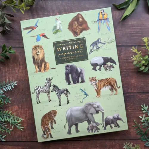 Foldover Writing Paper Set - Patricia Maccarthy Jungle Green