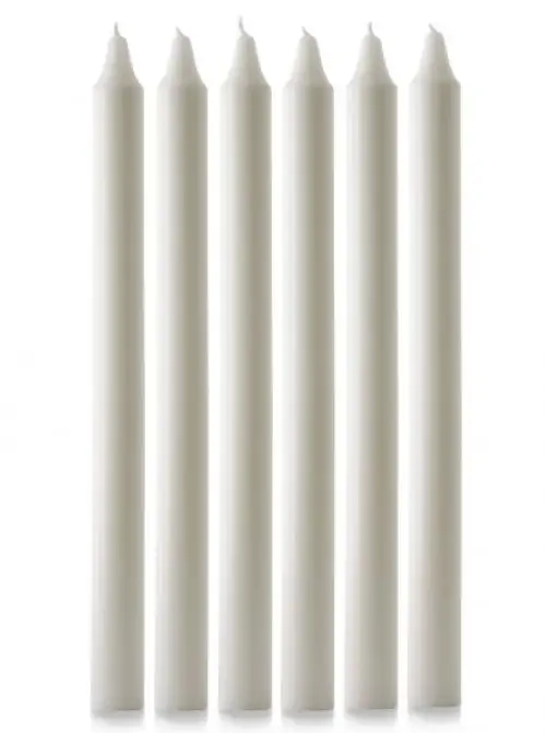 White Advent Candle Set (15" x 1 1/8") - Pack of 6 (over-dipped)