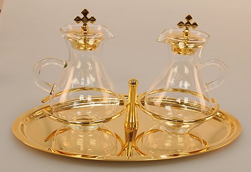 Glass Cruets with Tray