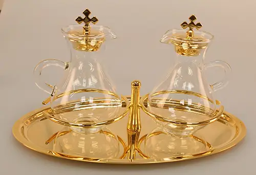 Glass Cruets with Tray