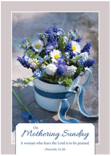 On Mothering Sunday - Postcard Blue (Pack of 24)