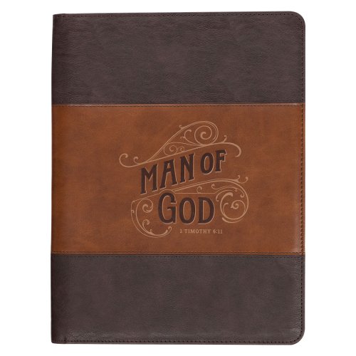 Padfolio Two-tone Brown Man of God 1 Tim. 6:11