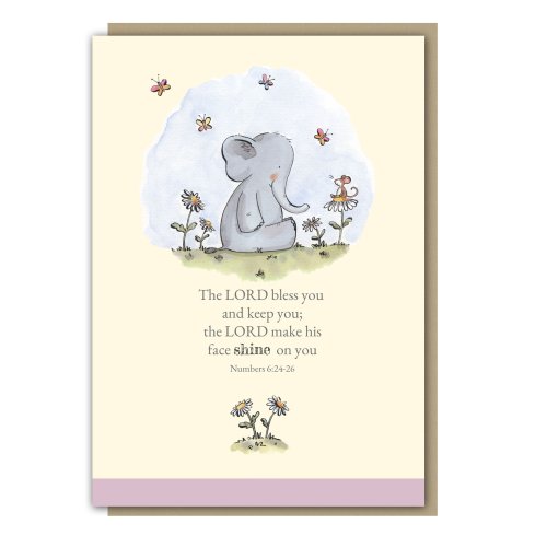 Lord Bless You Elephant Single Card