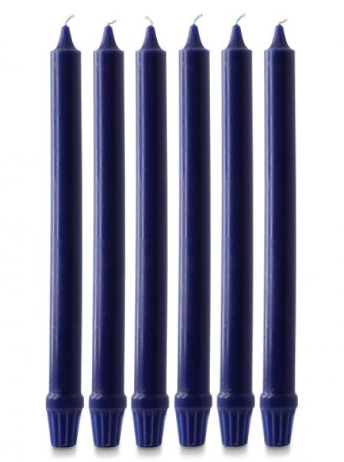 12" x 1" Fluted Advent Candle Set - Purple - Pack of 6 (Over Dipped)