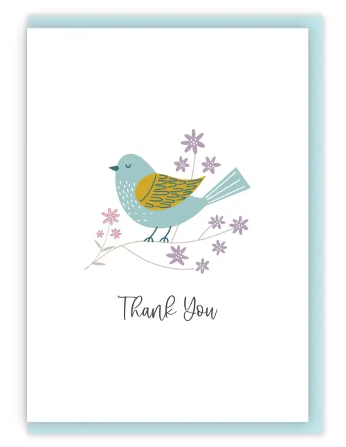 'Thank You' (Birds of Joy) A6 Greeting Card with bible verse inside