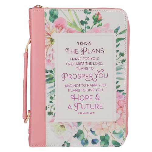 Bible Cover Fashion Pink Floral I Know the Plans Jer. 29:11