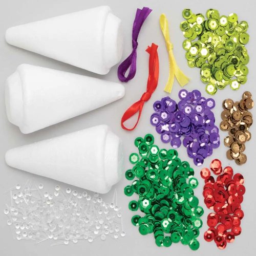 Christmas Tree Sequin Decoration Kit (Pack of 3)