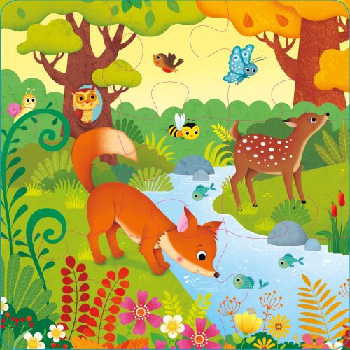 Usborne Book And 3 Jigsaws: Woodland