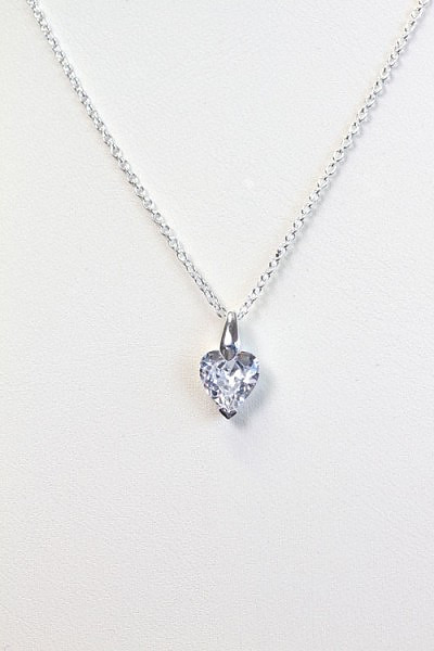 Cubic Zirconia Heart Droplet - Pendant