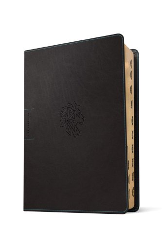 NLT Courage For Life Study Bible for Men, Filament Enabled (LeatherLike, Onyx Lion, Indexed)