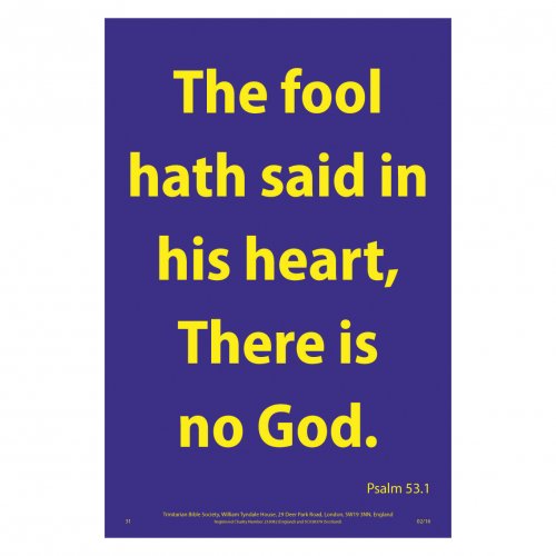 Waterproof Scripture Poster: Ps. 53.1