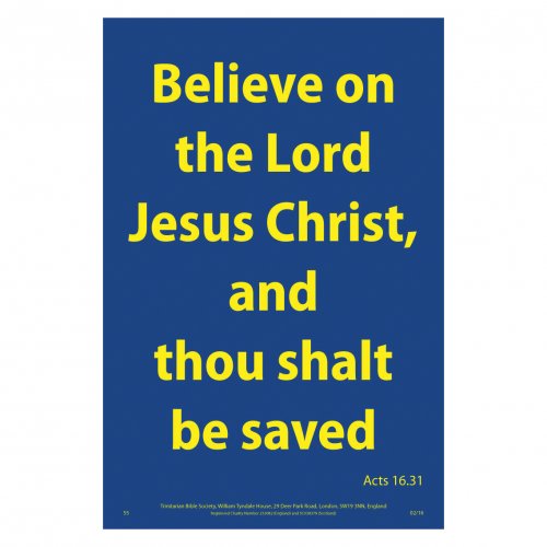 Waterproof Scripture Poster: Ac. 16.31