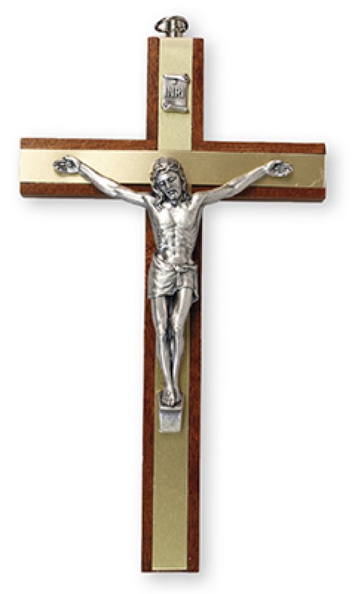 6" Mahogany Wood Crucifix