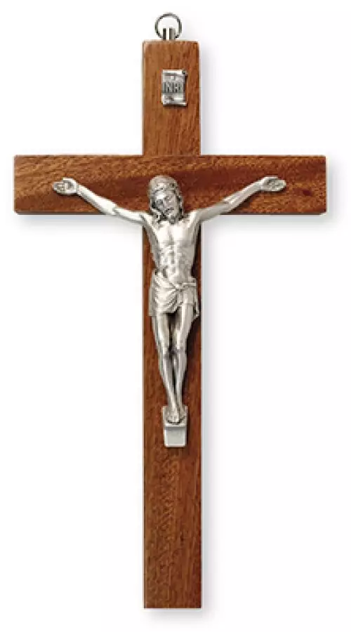 8" Mahogany Wood Crucifix