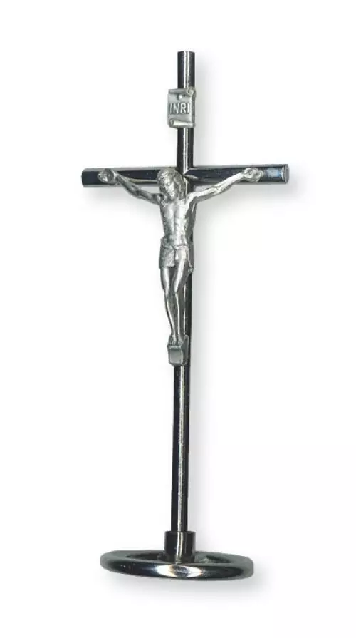 6 1/4" Standing Metal Crucifix