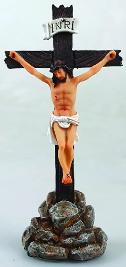 8" Florentine Resin Standing Crucifix