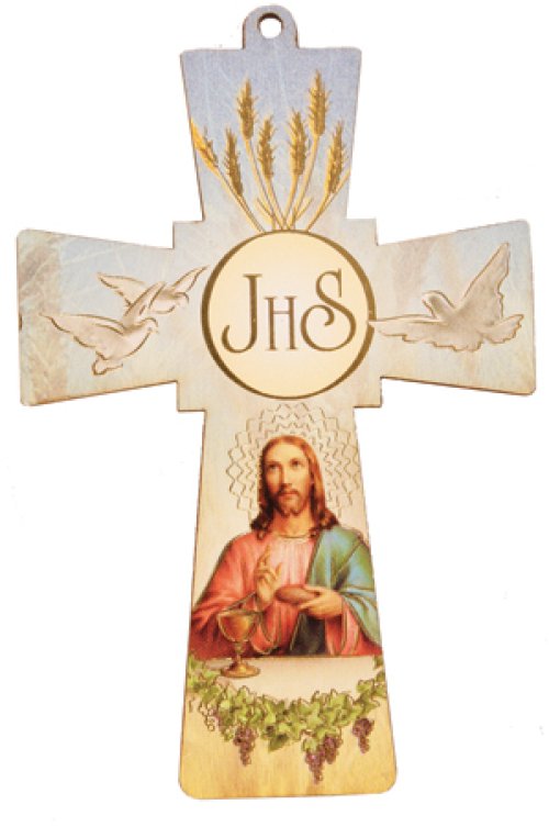 5 3/4" Laser Cut Communion Wood Cross