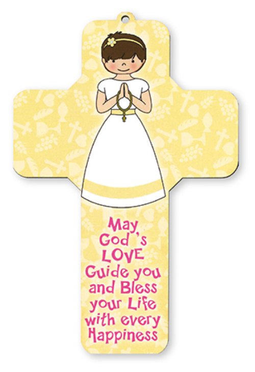 7" Girl's Communion Wood Cross