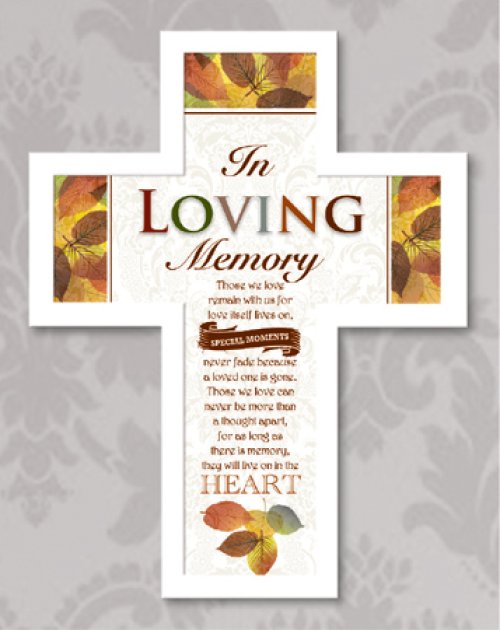 10 3/4" In Loving Memory Wood Message Cross