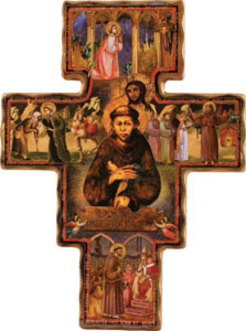 6 1/2" Conversion Of St.Francis Wood Hanging Cross