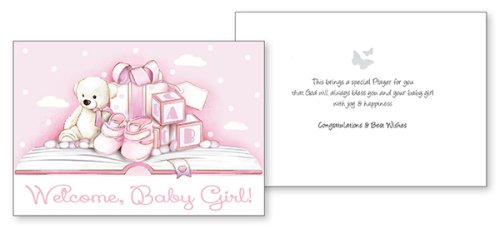 Baby Girl Congratulations - Single Card