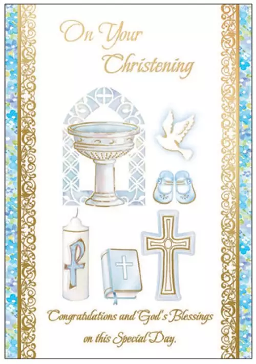 Card/Christening of your Baby Boy with Insert