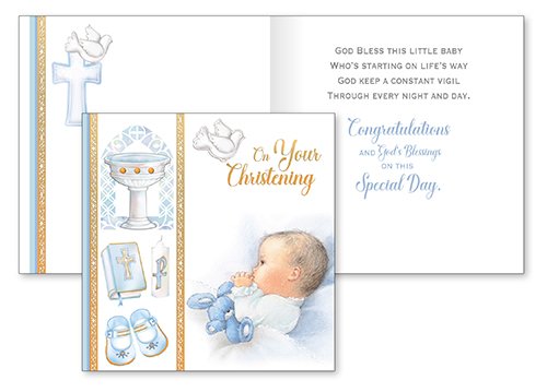 Baby Boy Christening Card