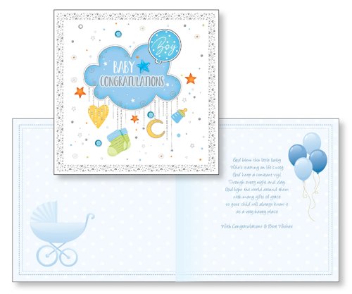 Baby Boy Congratulations - Single Card