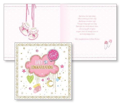 Baby Girl Congratulations - Single Card