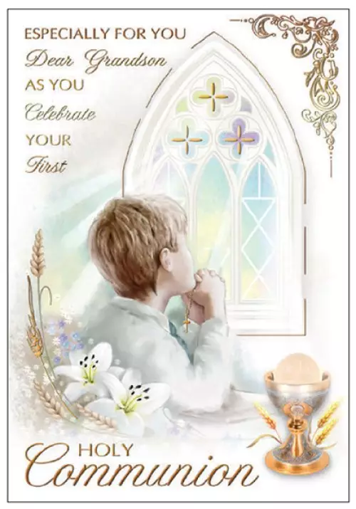 Grandson Communion Card