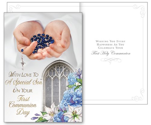 Son Communion Card with Insert