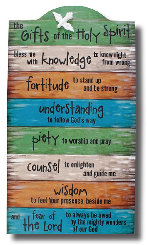 Gifts of the Holy Spirit Confirmation Wood Plaque