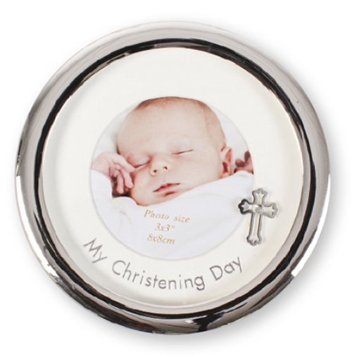 Christening Silver Plated Metal Photo Frame