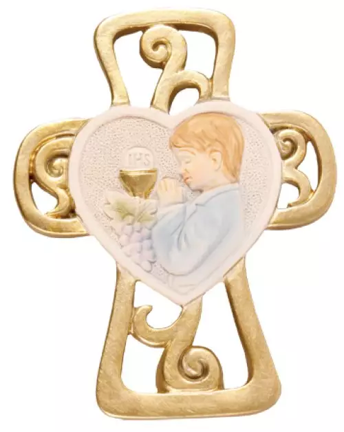 3 1/2" Boy's Resin Communion Cross