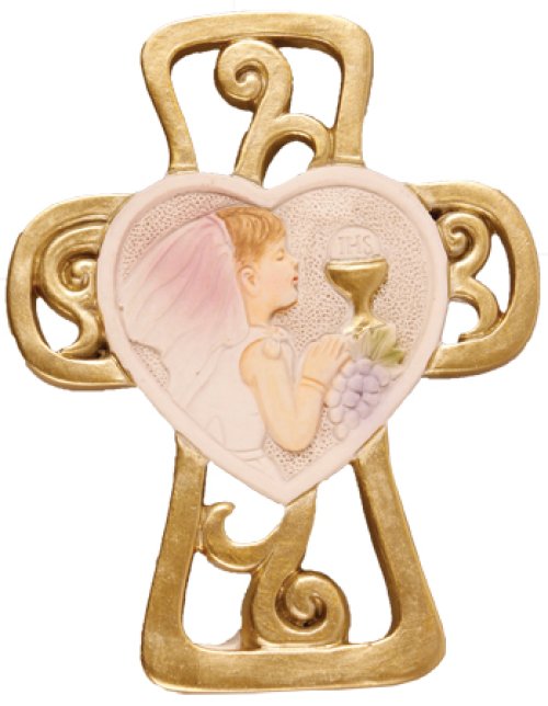 3 1/2" Girl's Resin Communion Cross