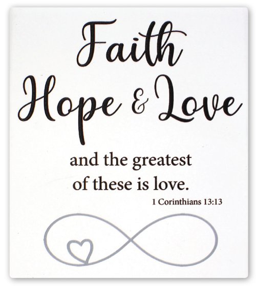 Faith, Hope, Love Ceramic Plaque