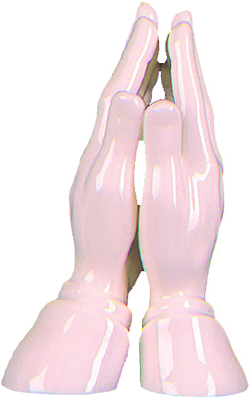 6 1/2" Cream Ceramic Praying Hands