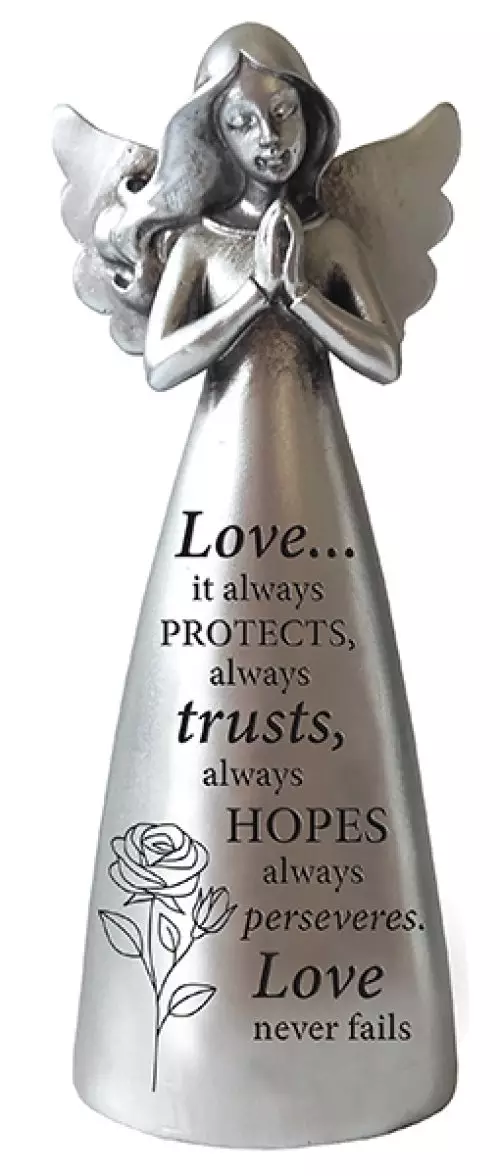 5" Love Always Protects Resin Angel