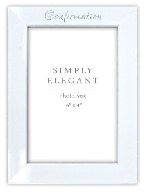 White Finish Symbolic Confirmation Photo Frame