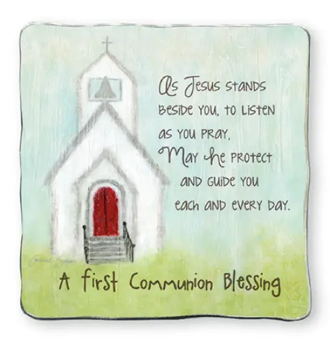 3 1/2" My First Communion Blessing Artmetal Plaque