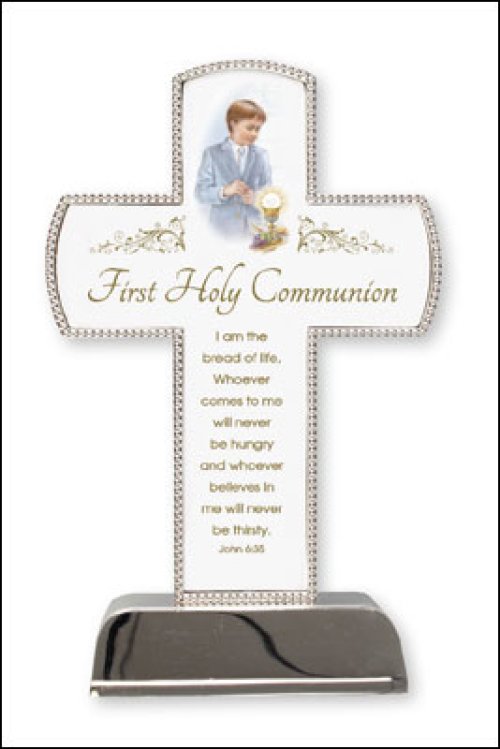 6" Boy's Communion Metal Cross