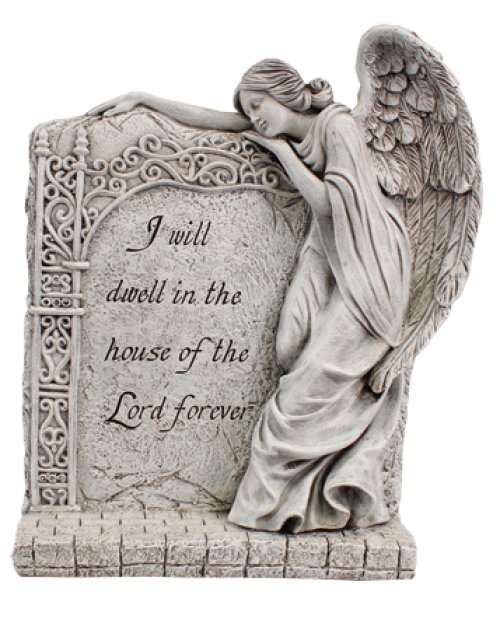 13 1/2" Standing Angel Resin Grave Statue