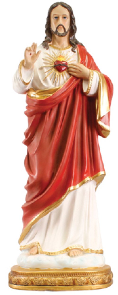 32" Sacred Heart of Jesus Resin Fibreglass Coloured Statue