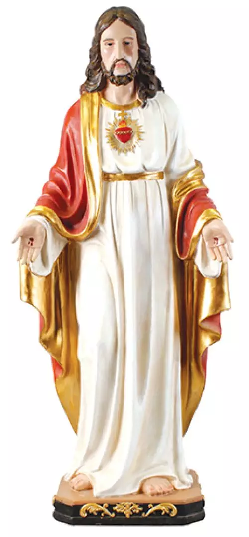 Resin/Fibreglass Statue/Coloured/Sacred Heart/48 inch