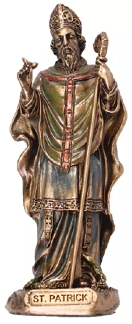 3 1/2" Saint Patrick Resin Veronese Statue