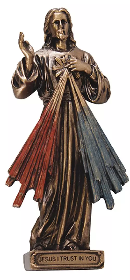 3 1/2" Divine Mercy Veronese Resin Statue