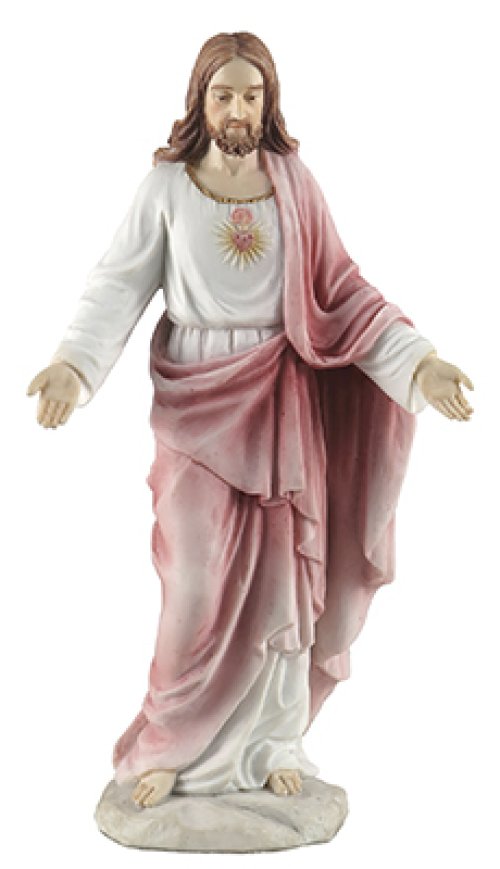 8" Sacred Heart of Jesus Veronese Resin Statue