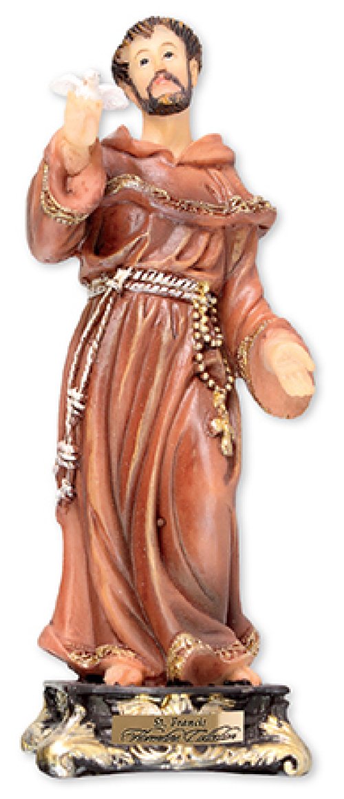 8" Saint Francis Florentine Statue