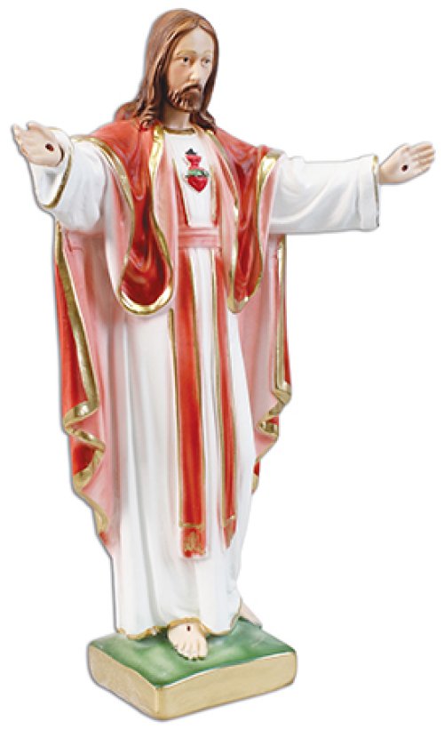 12" Sacred Heart Plaster Statue