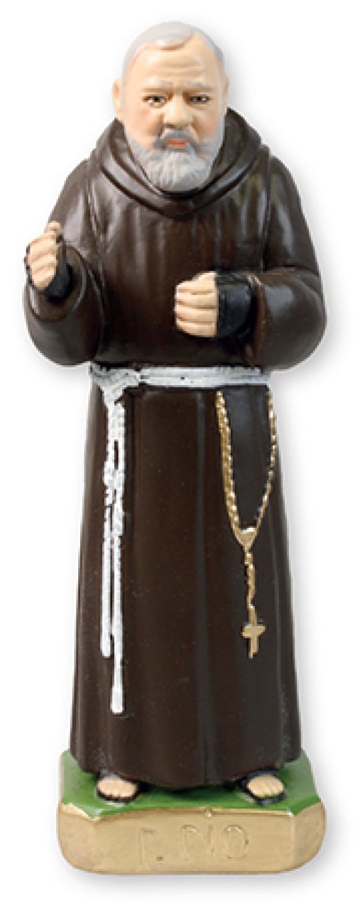 8" Padre Pio Plaster Statue